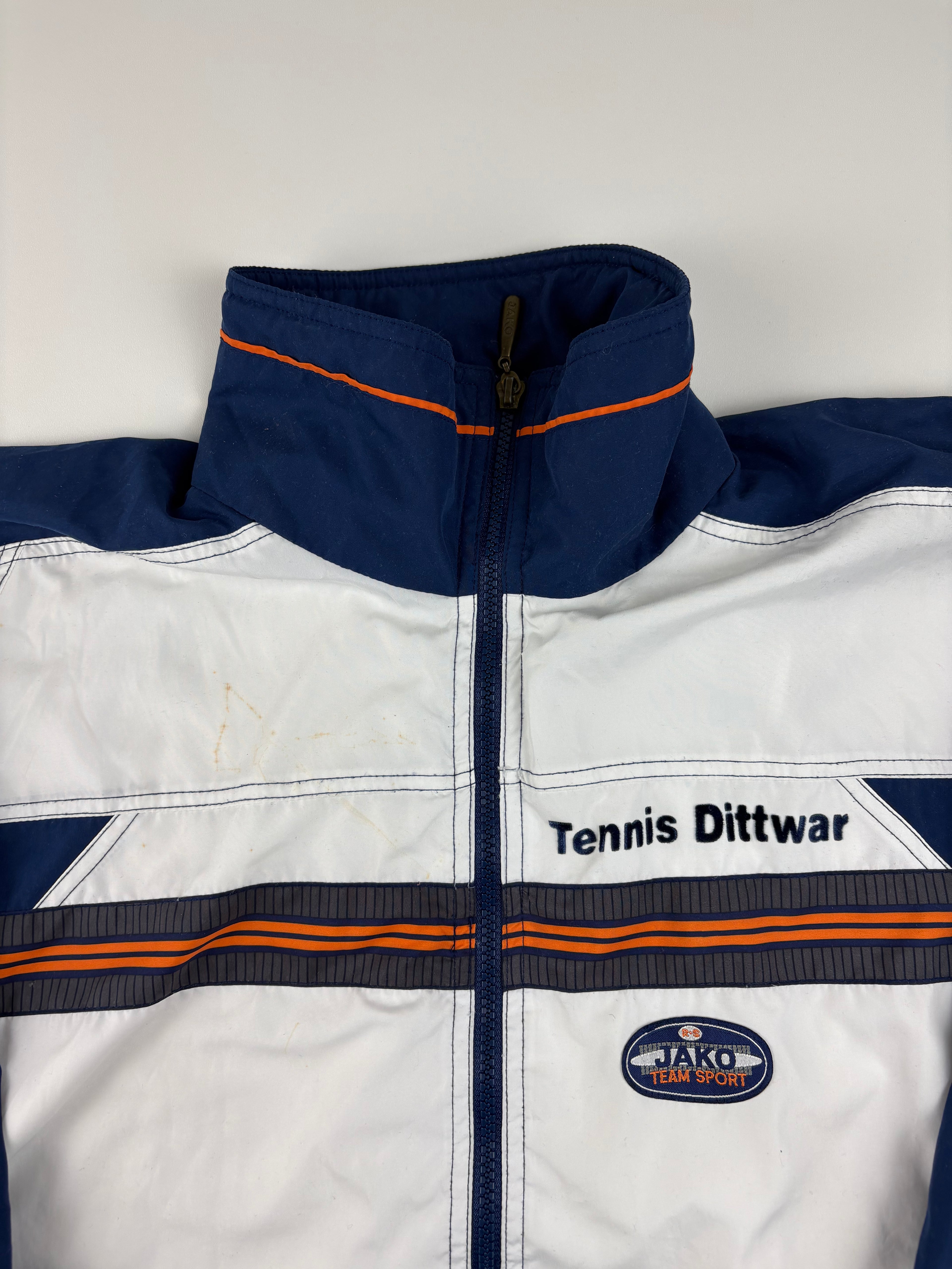 (S-M) Vintage Jako Trainingsanzug in blau & weiß