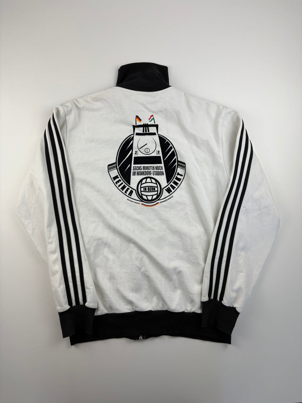 (M-L) Vintage Adidas Deutschland Trainingsjacke in weiß