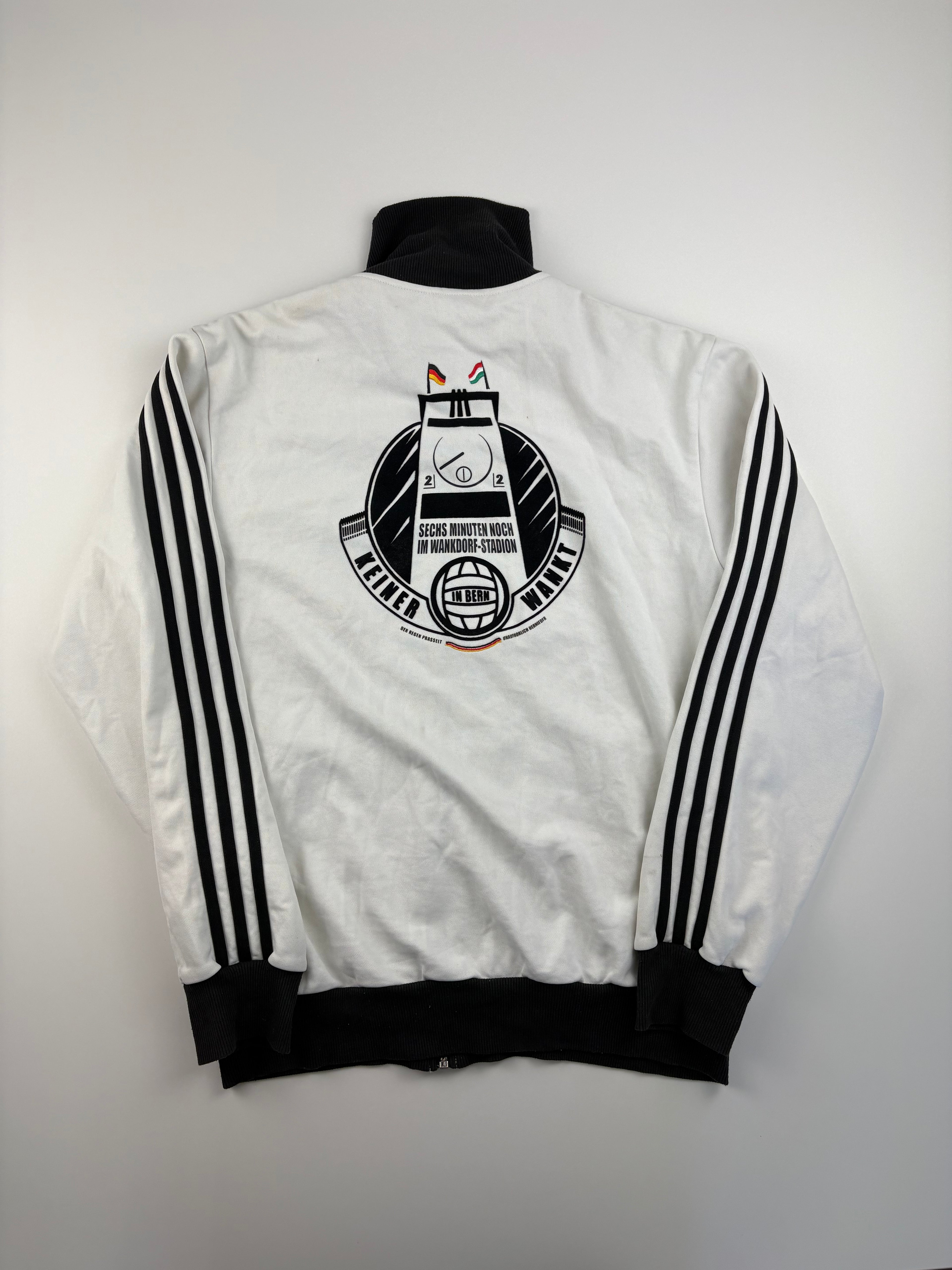 (M-L) Vintage Adidas Deutschland Trainingsjacke in weiß