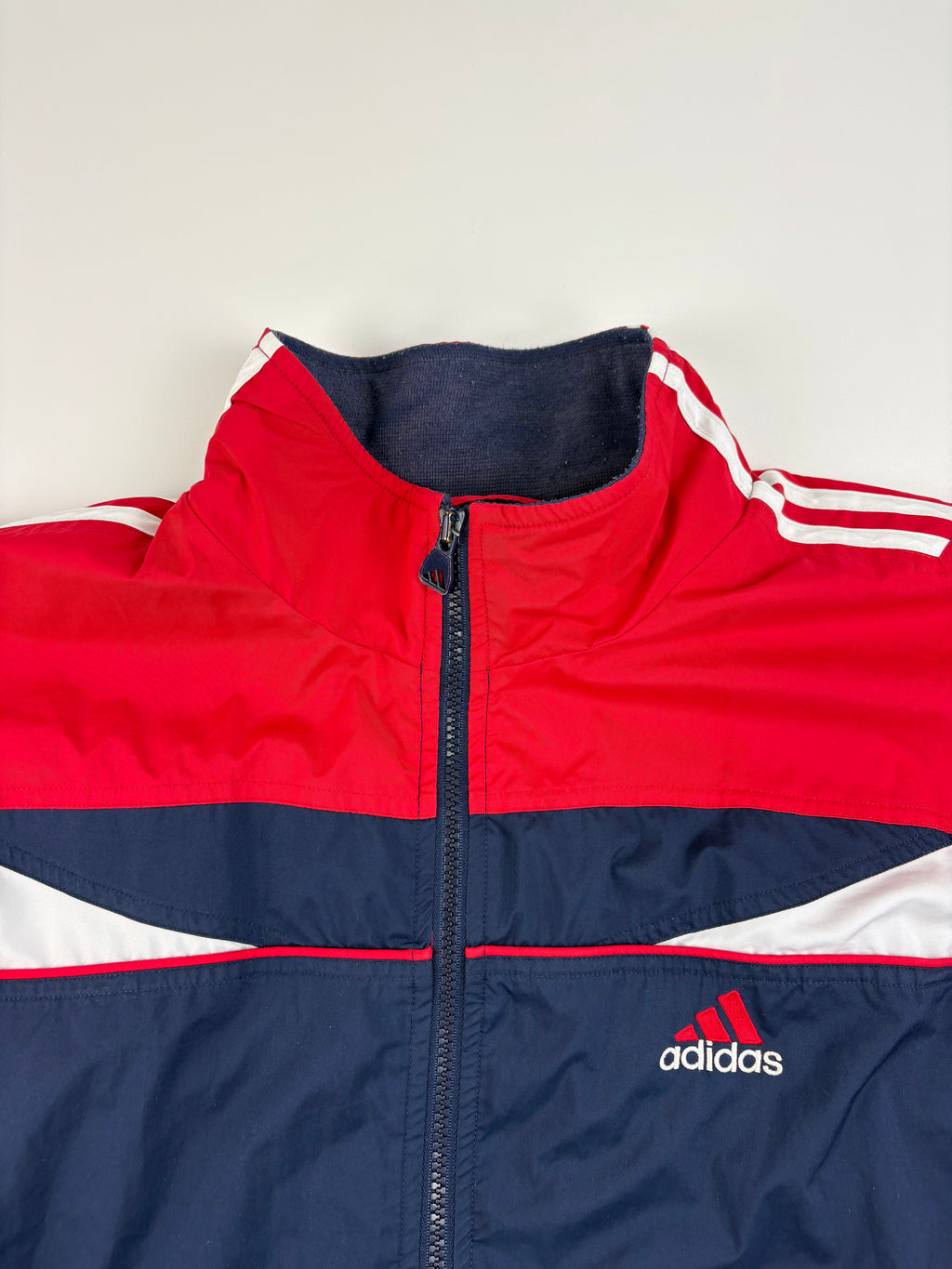 (M-L) Vintage Adidas Trainingsjacke in blau/rot