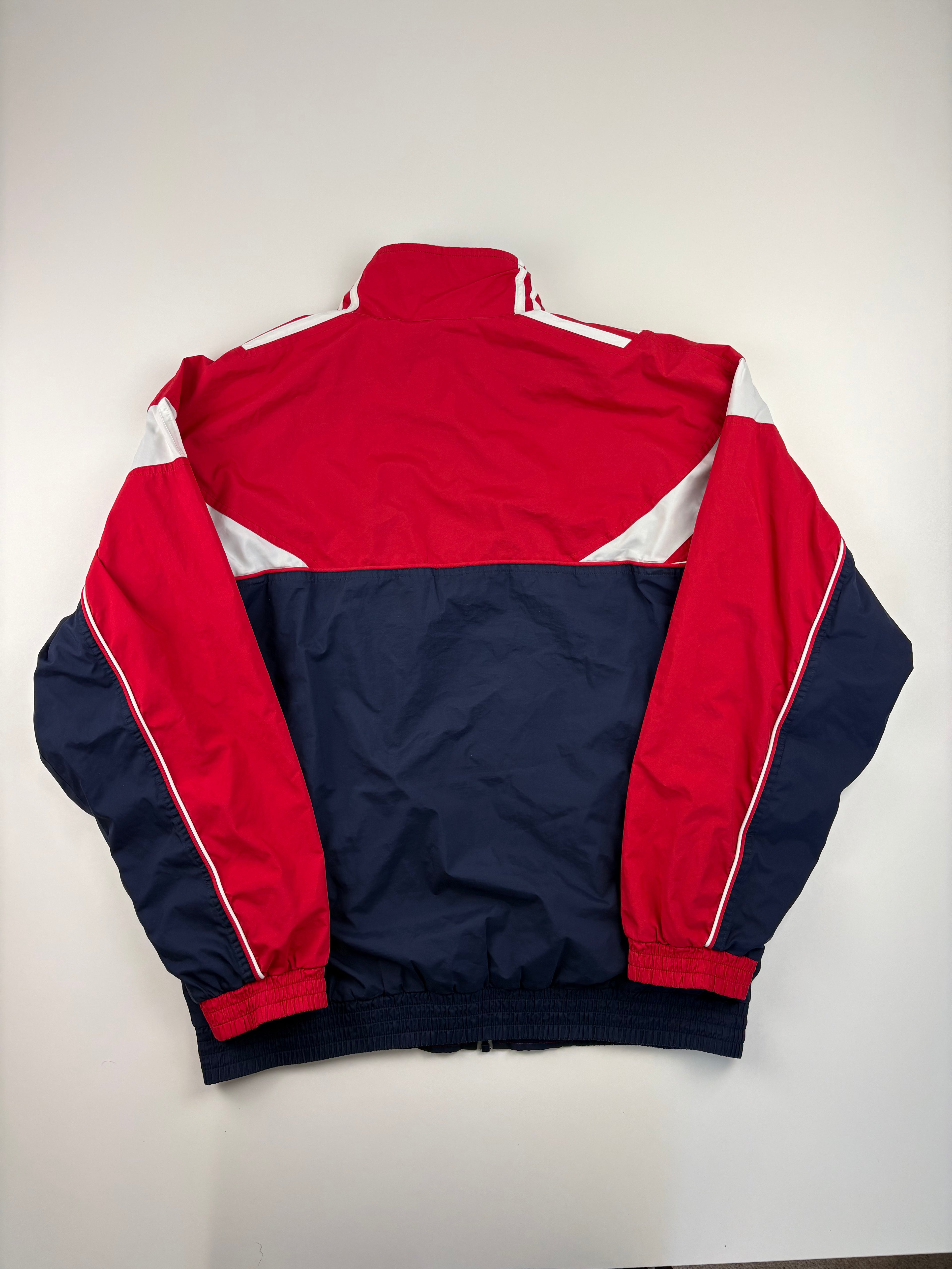 (M-L) Vintage Adidas Trainingsjacke in blau/rot