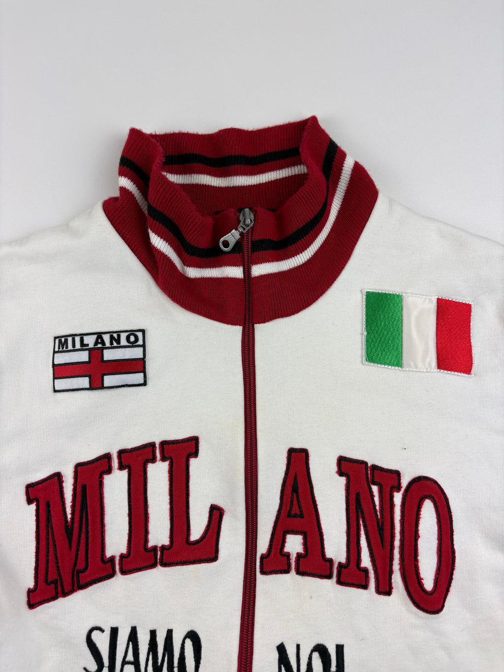 (M-L) Vintage Milano Trainingsjacke in weiß