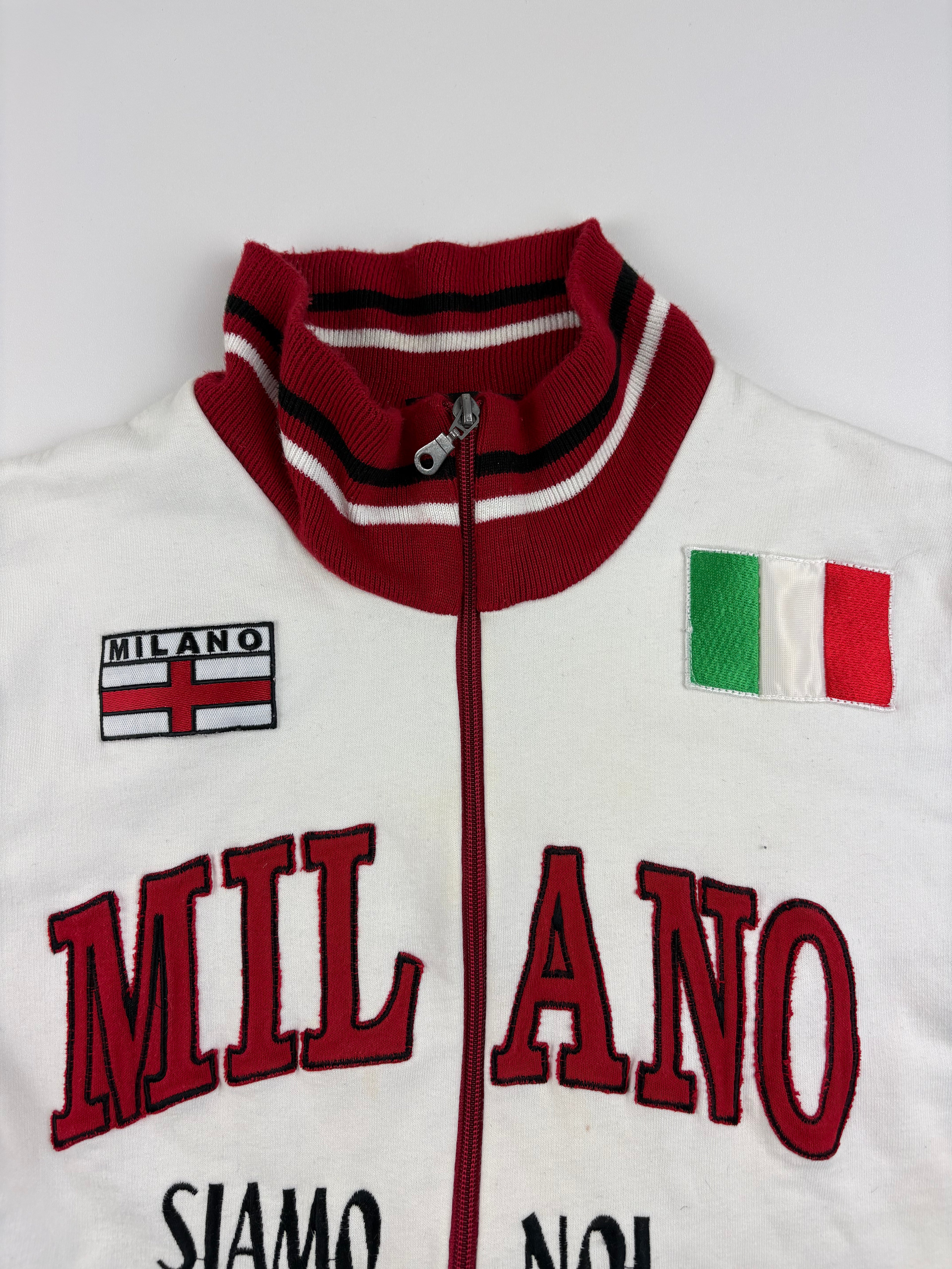 (M-L) Vintage Milano Trainingsjacke in weiß
