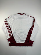 (M-L) Vintage Adidas Trainingsjacke in weiß/rot
