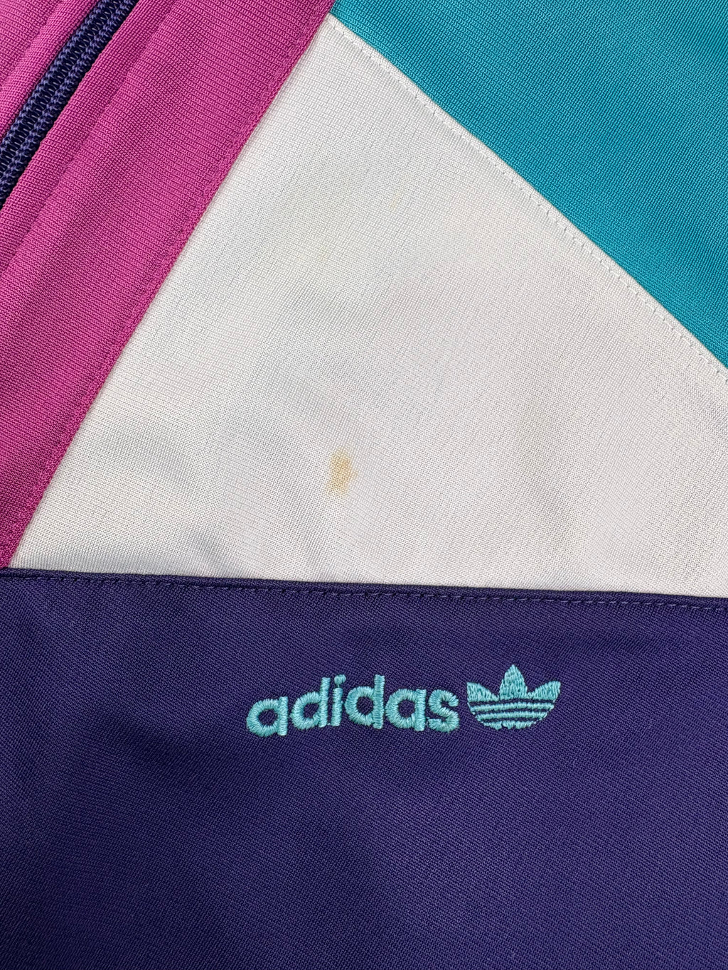 (M-L) Vintage Adidas Trainingsjacke in blau/rot