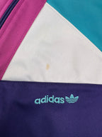 (M-L) Vintage Adidas Trainingsjacke in blau/rot