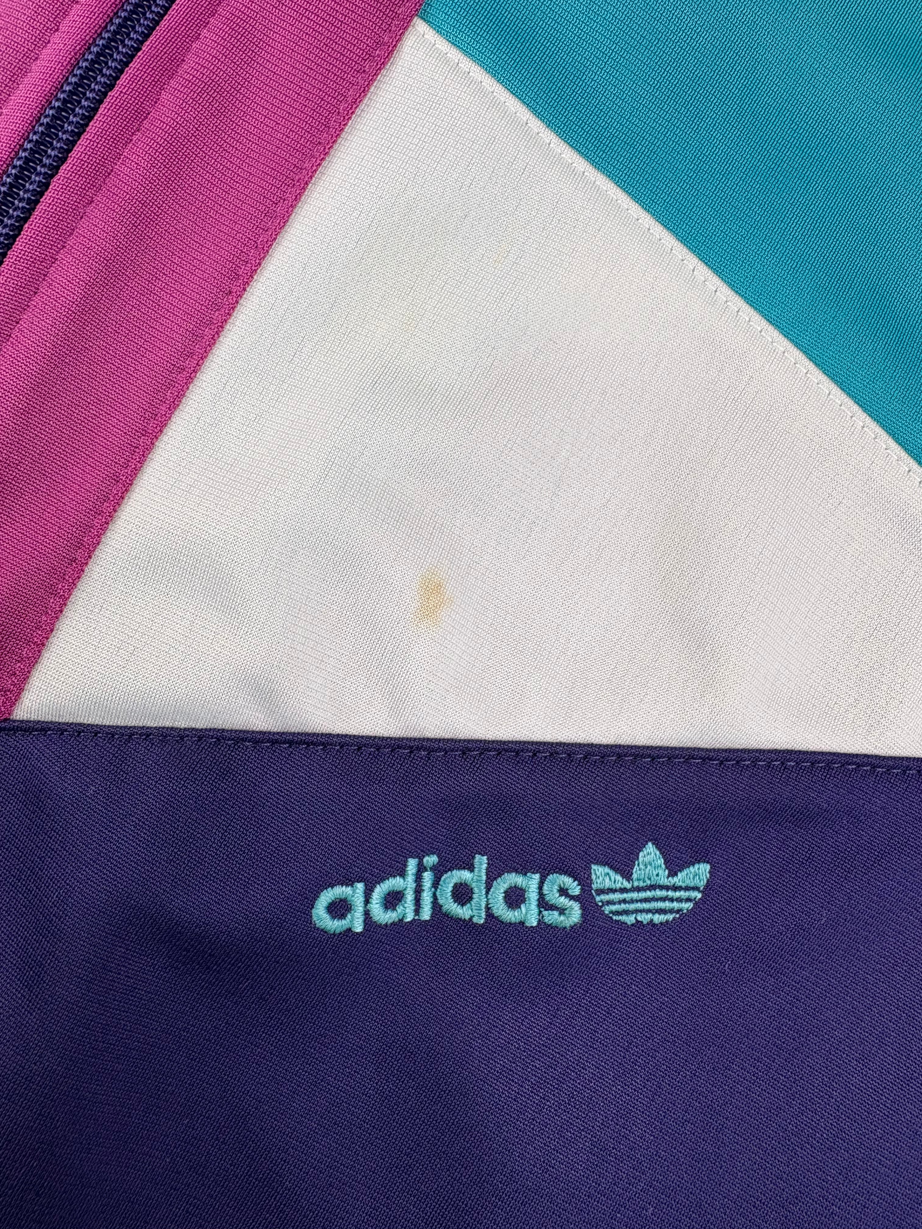 (M-L) Vintage Adidas Trainingsjacke in blau/rot