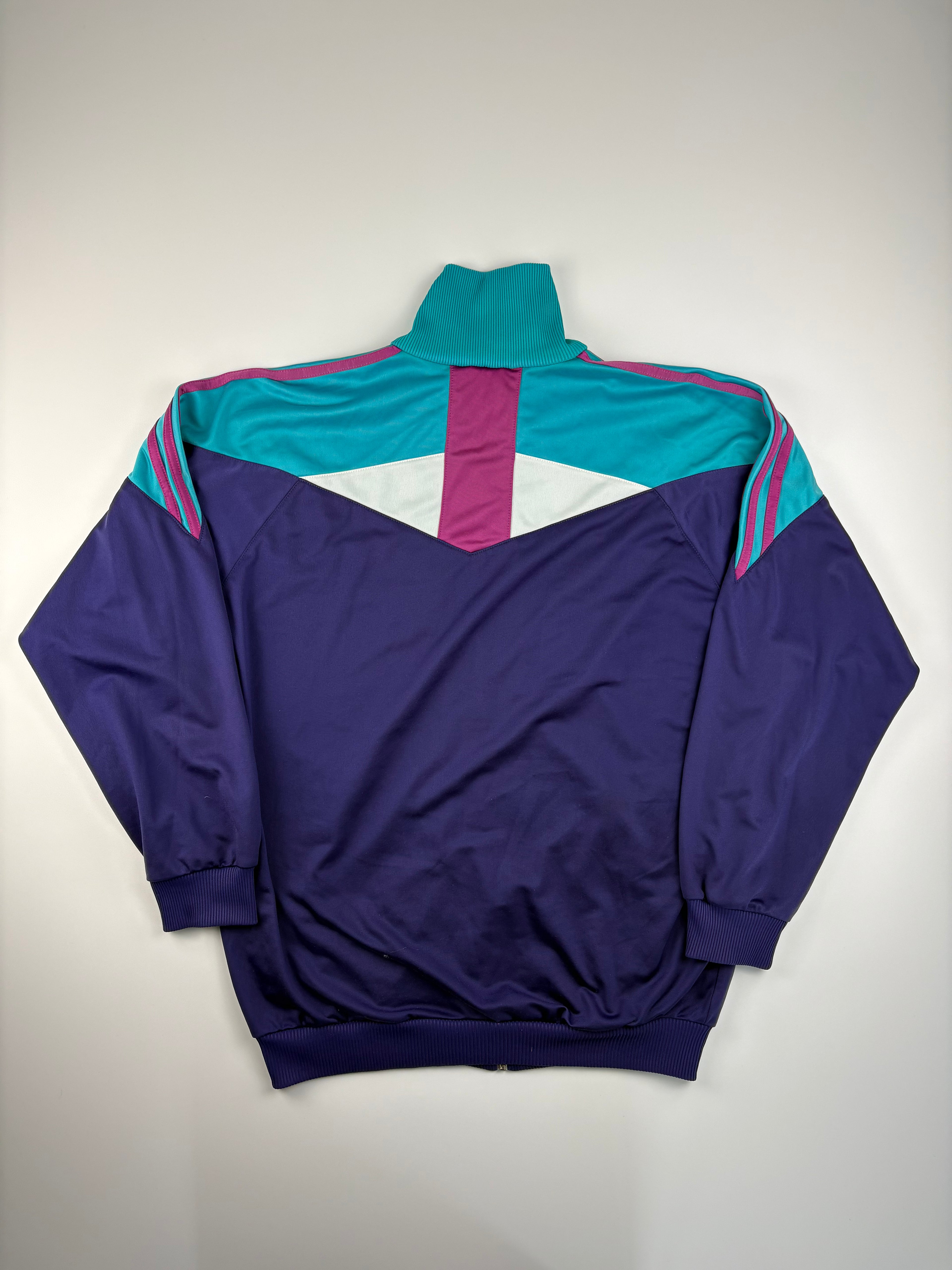 (M-L) Vintage Adidas Trainingsjacke in blau/rot