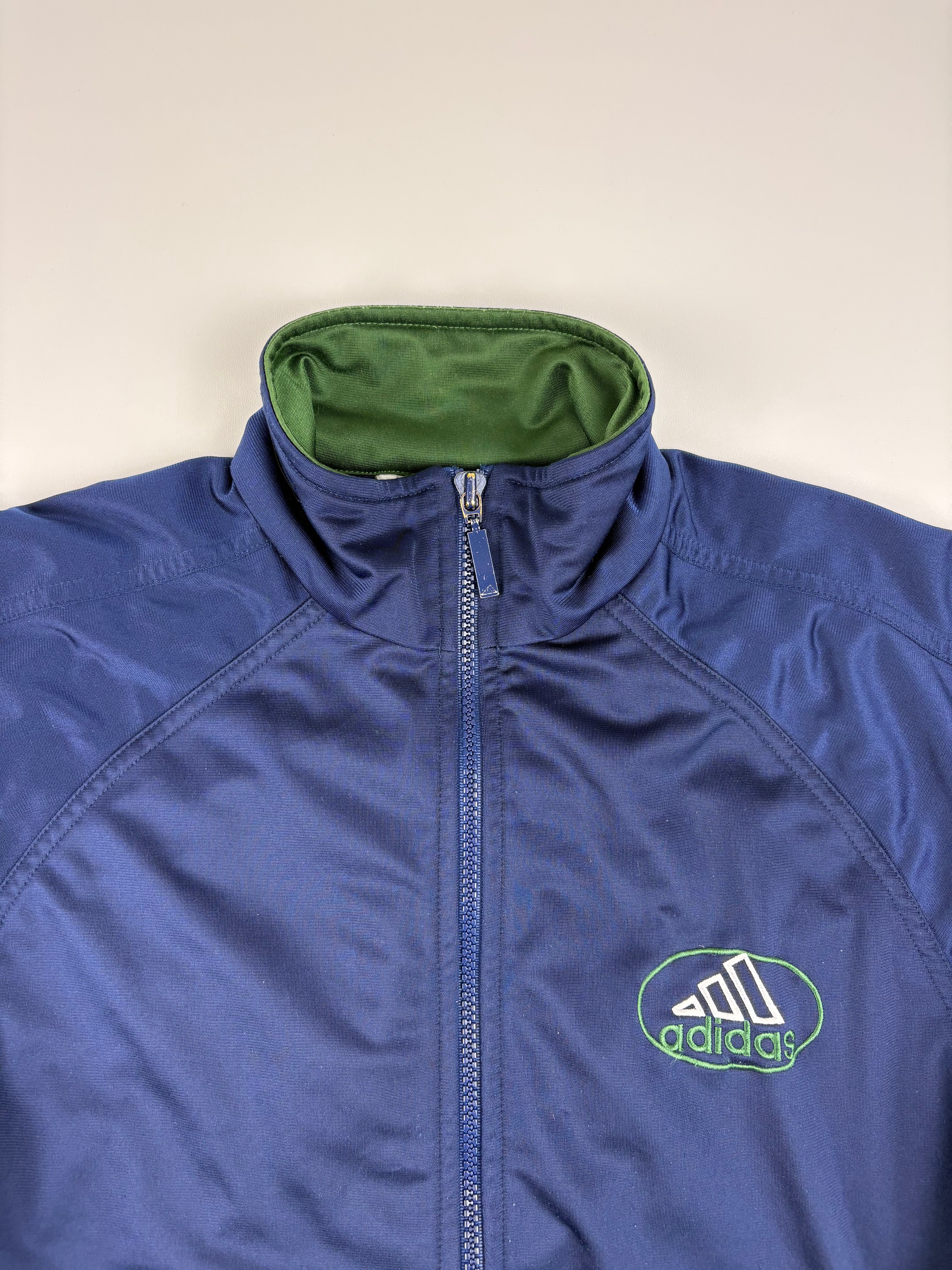(S) Vintage Adidas Trainingsjacke in blau/grün