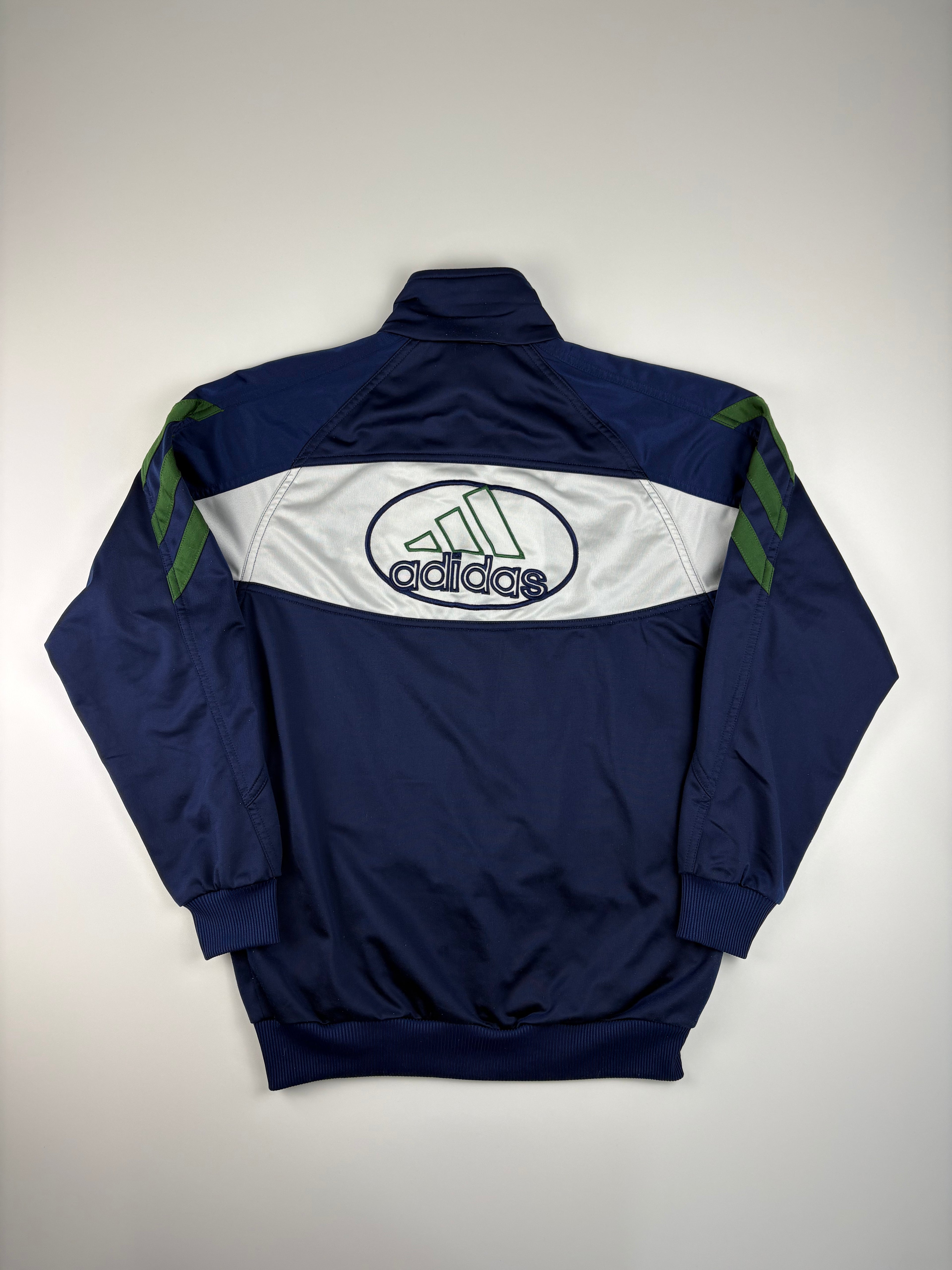 (S) Vintage Adidas Trainingsjacke in blau/grün