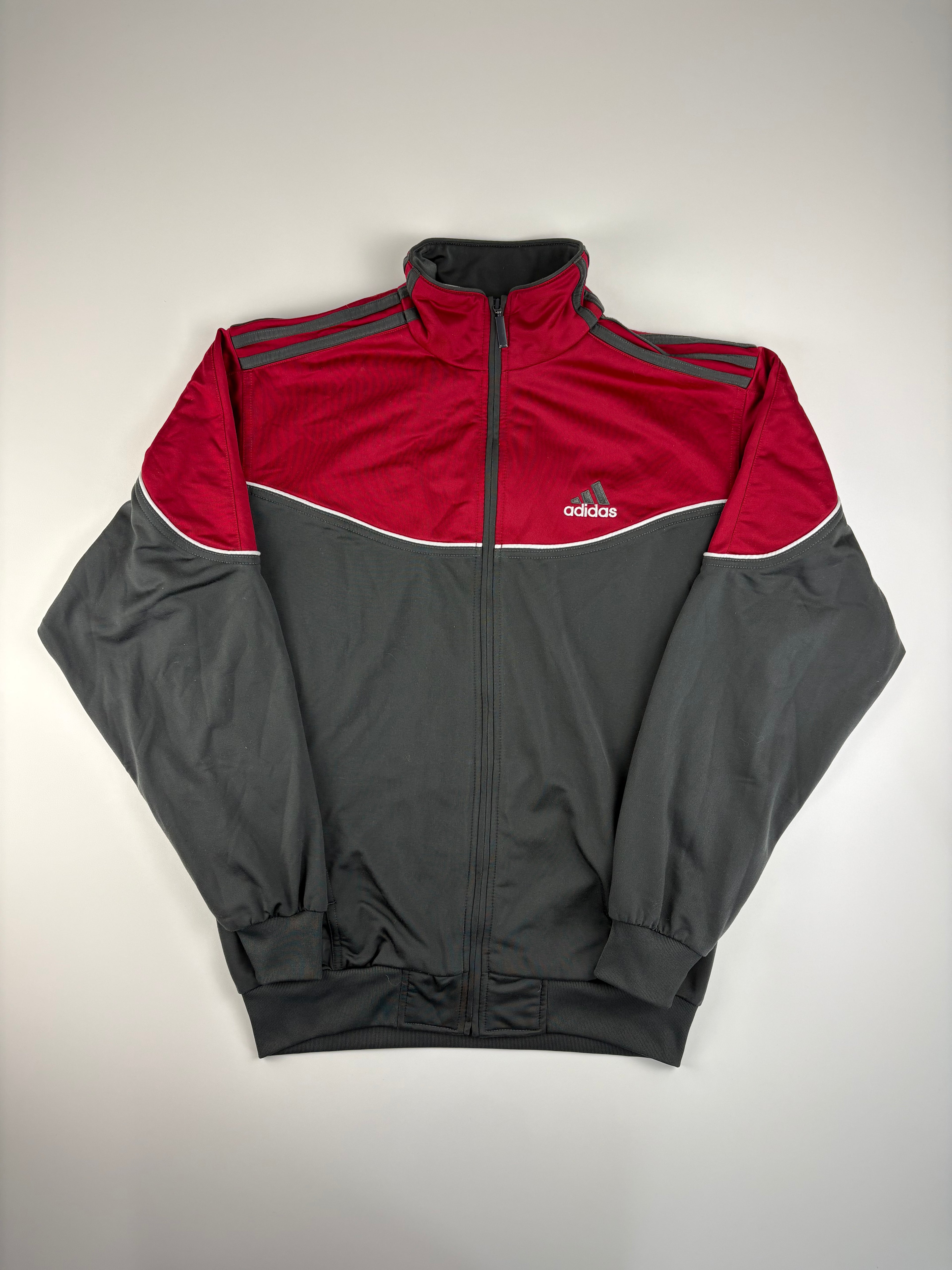 (M-L) Vintage Adidas Trainingsanzug in grau/ rot