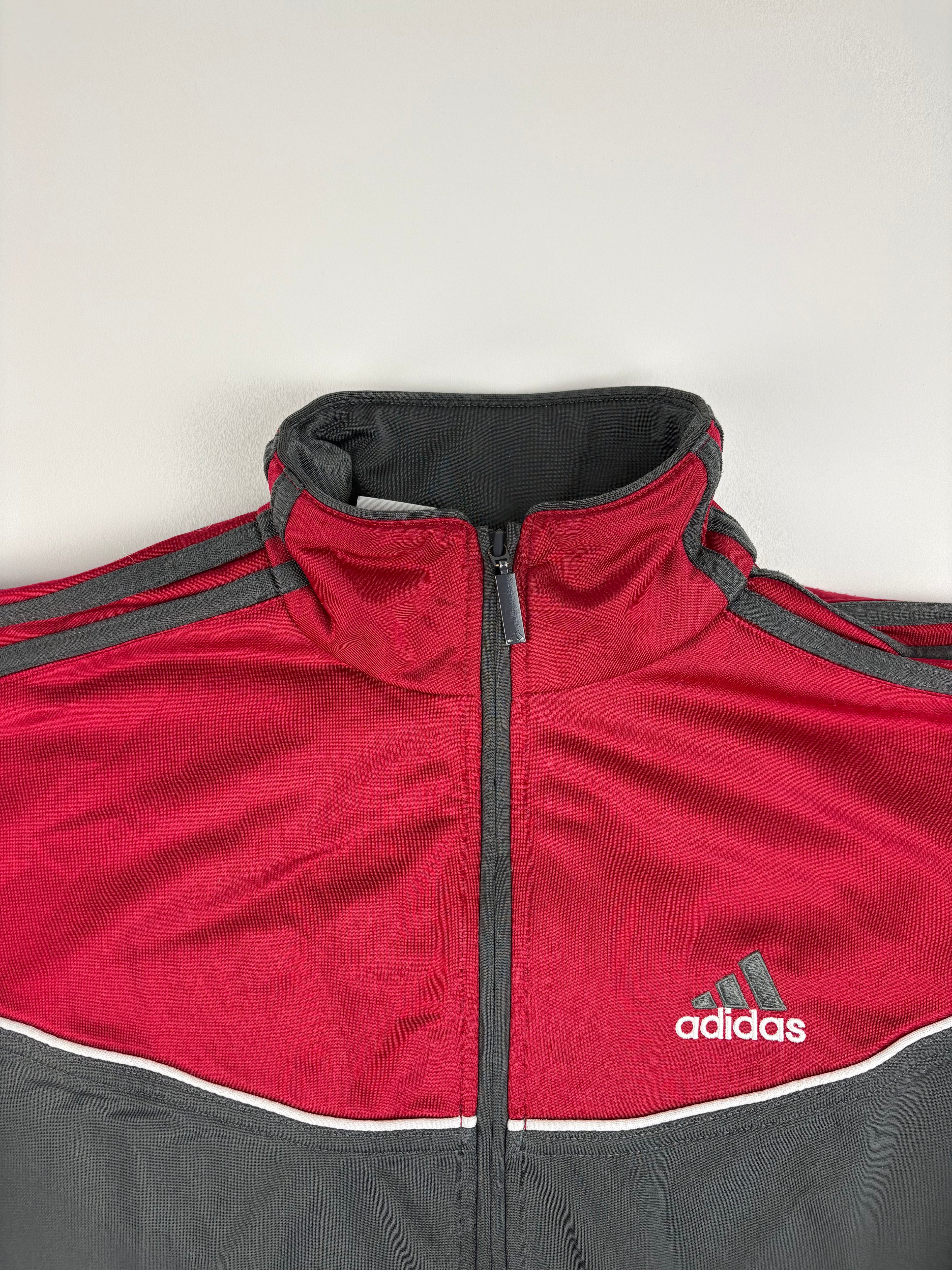 (M-L) Vintage Adidas Trainingsanzug in grau/ rot