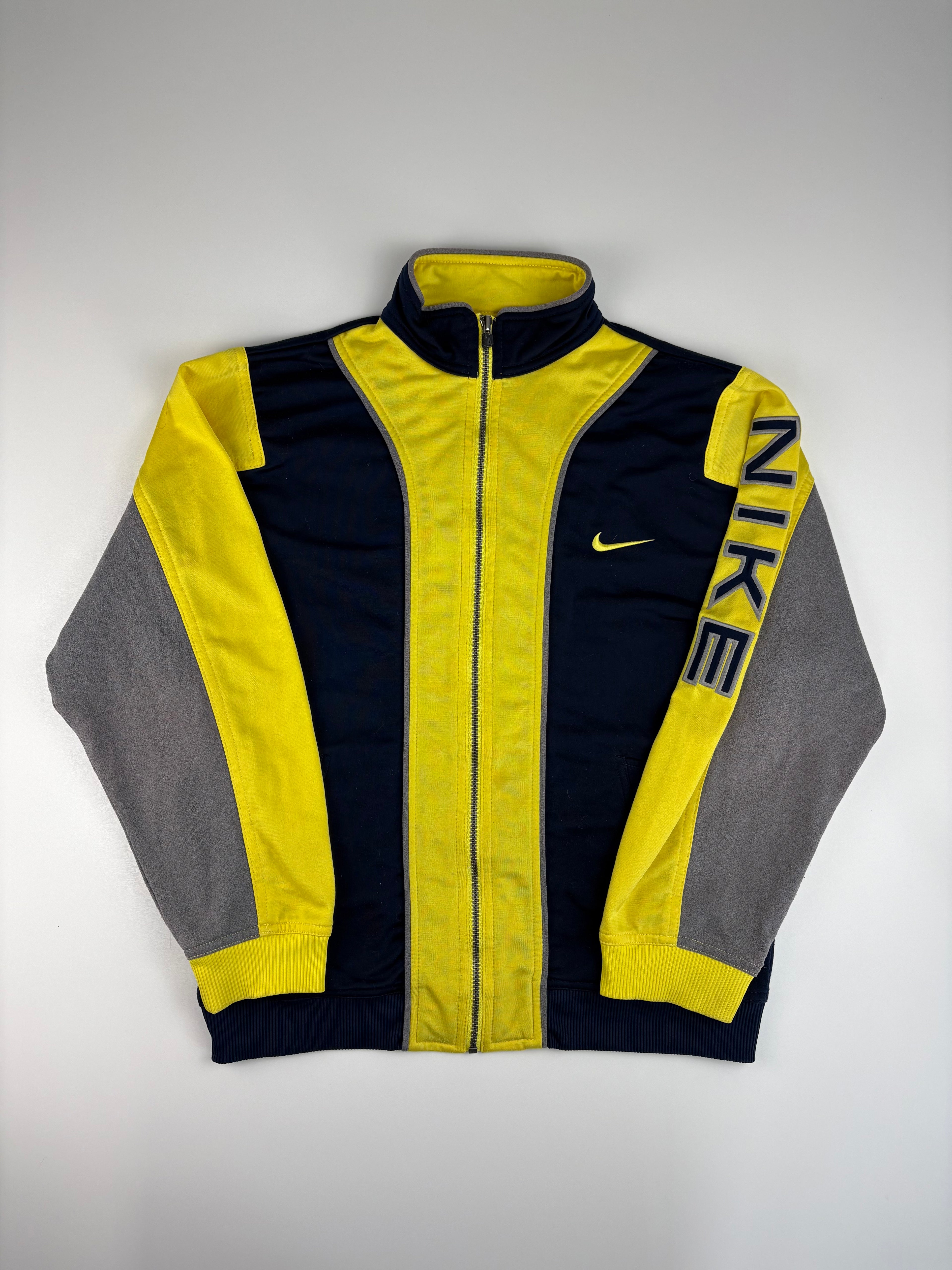 (S-M) Vintage Nike Trainingsanzug in Gelb/dunkelblau