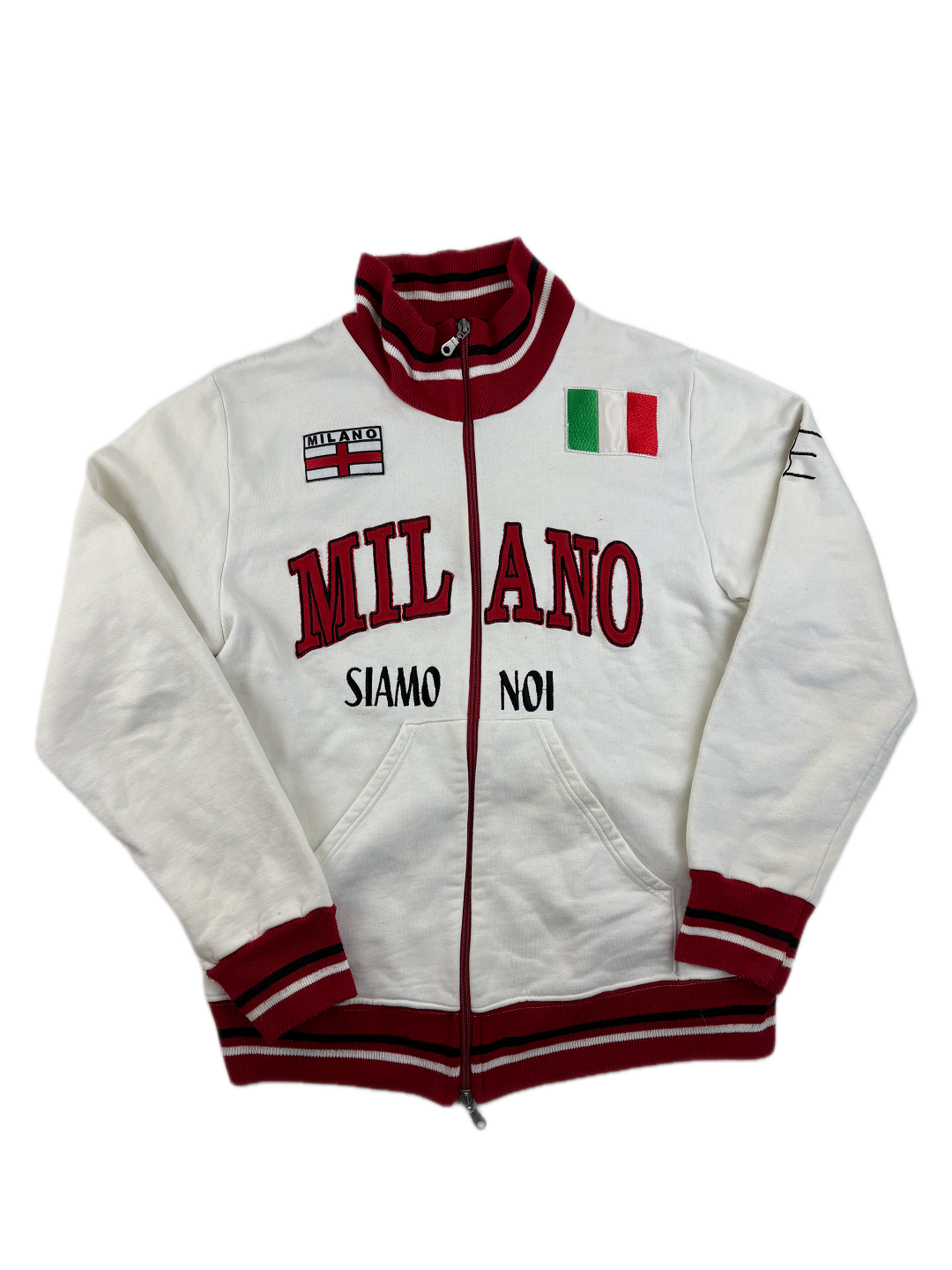 (M-L) Vintage Milano Trainingsjacke in weiß