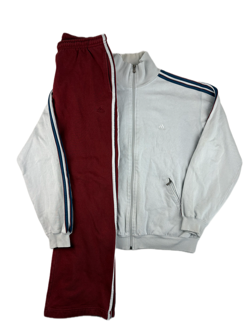 (M-L) Vintage Adidas Jogginganzug in weiß und rot