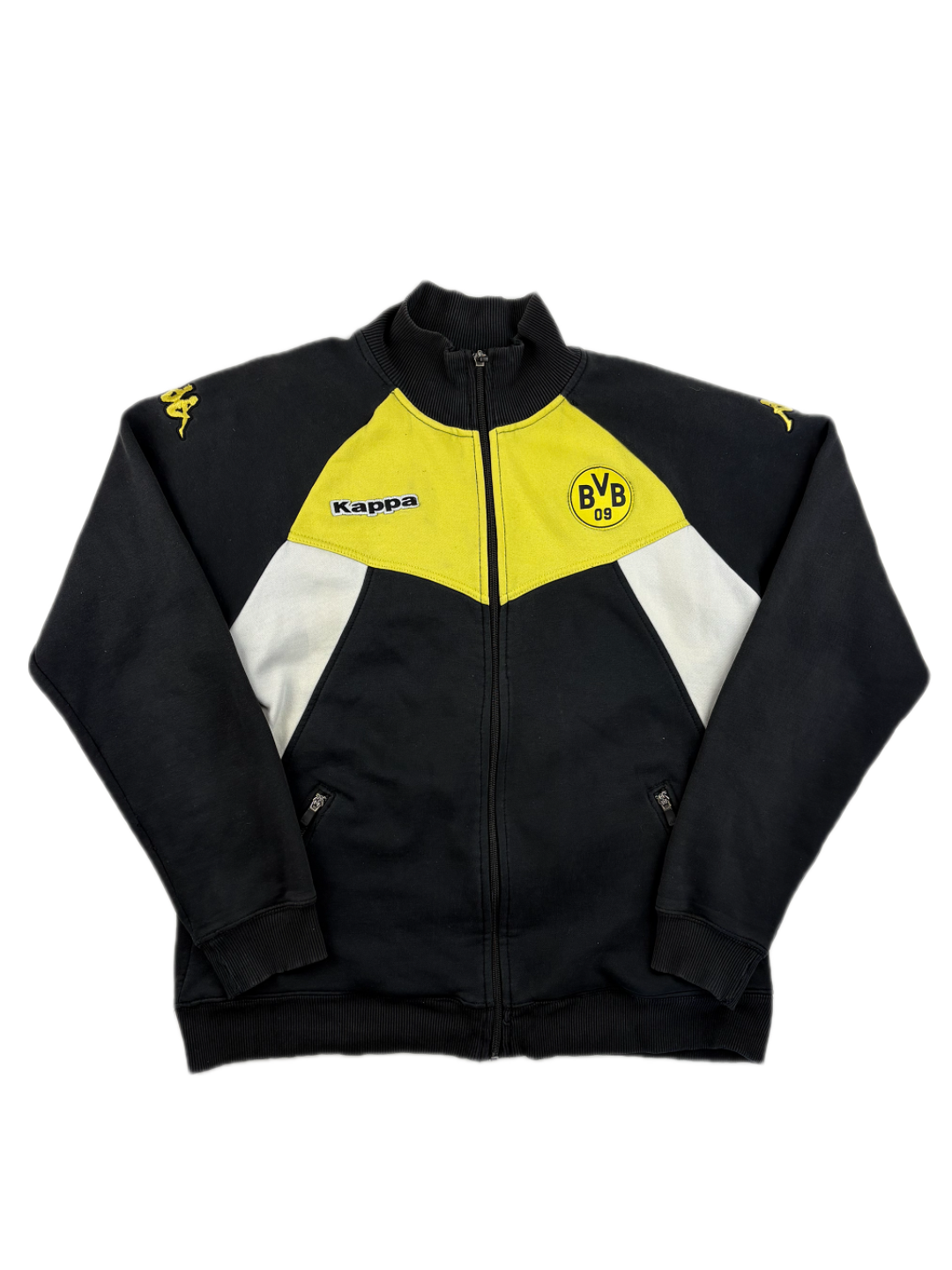 (L) Vintage Kappa BVB Trainingsjacke in schwarz/gelb