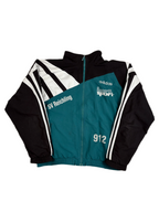 (L) Vintage Adidas Trainingsjacke in schwarz/grün/weiß